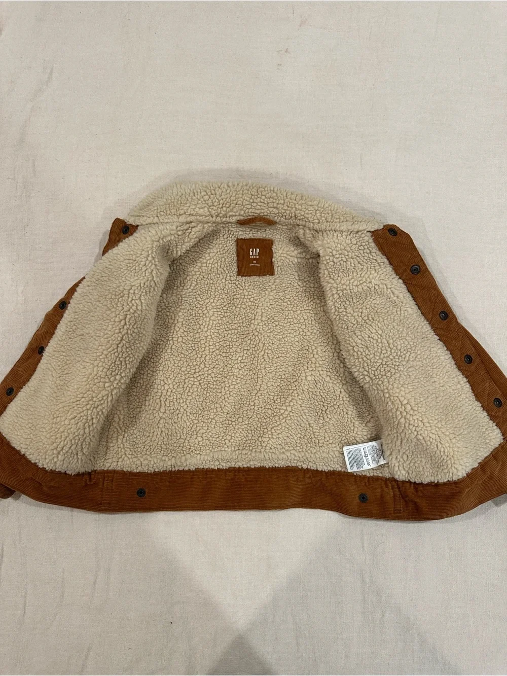 GAP Kids Corduroy Jacket with Cream Sherpa Collar